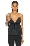 Ganni Floral-jacquard Flared Tank Top In Black