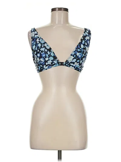 Pre-owned Ganni Tank Top Blue Plunge Neckline Tops
