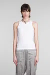 Ganni Soft Cotton Rib Tank Top Bright White