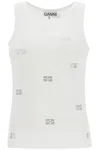 Ganni Tank Top With Micro Rhinest Women
