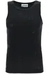 Ganni 'tank Top With Rhinestone Logo Women