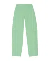 Ganni Organic Cotton Cargo Suiting Pants In Green