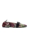 Ganni Tapestry Buckle Strap Ballerinas In Animal Print