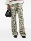 Ganni Tapestry Floral-pattern Flared Trousers In Multi