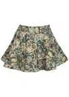 Ganni Tapestry Patterned-jacquard Woven Mini Circle Skirt In Multi