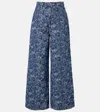 Ganni Tapestry Wide-leg Jeans In Blue