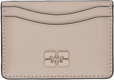 Ganni Taupe Bou Card Holder In 873 Oyster Gray