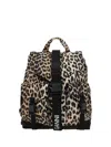 Ganni Leopard Printed Drawstring Backpack In Animalier