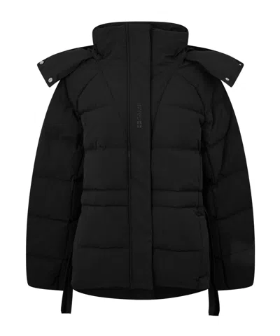 Ganni Tech Puffer Coat In Black