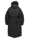 Ganni Tech Seersucker Puffer Down Jacket In Black