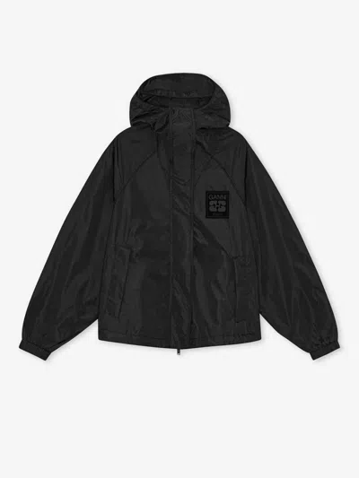 Ganni Technical Nylon Jacket In Black
