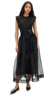 Ganni Semi-sheer Dress In Black
