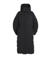 Ganni Tech Seersucker Puffer Down Jacket In Black