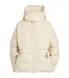 Ganni Tech Seersucker Oversized Puffer Jacket In Ivory