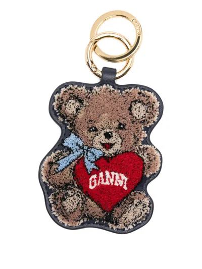 Ganni Women Teddy Bear Keyring In Brown
