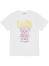 Ganni Women Teddy Organic Cotton T-shirt In White