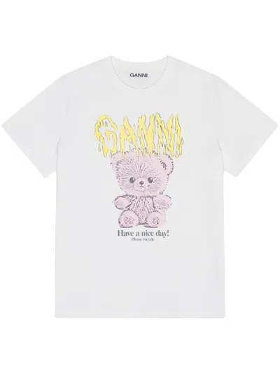 GANNI GANNI TEDDY ORGANIC COTTON T-SHIRT
