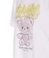 Ganni Basic Cotton Jersey Teddy Relaxed T-shirt In White