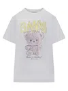 Ganni Women Teddy Organic Cotton T-shirt In Gray