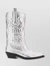 Ganni Recycled Metallic Embroidered Western Boots