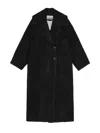 Ganni Long Bouclã© Coat For In Black