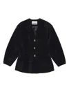 Ganni Textured Button-fastening Jacket In Black