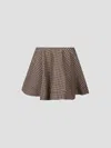 Ganni Textured Check Mini Circle Skirt In Multi
