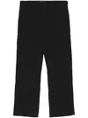 Ganni Textured Cropped Trousers In Black