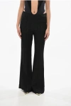 Ganni Textured Fabric Palazzo Pants In Black