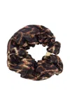 Ganni Textured Logo Hair Accessory In Brown