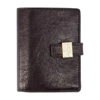 Ganni Textured Synthetic Card Case In Brown