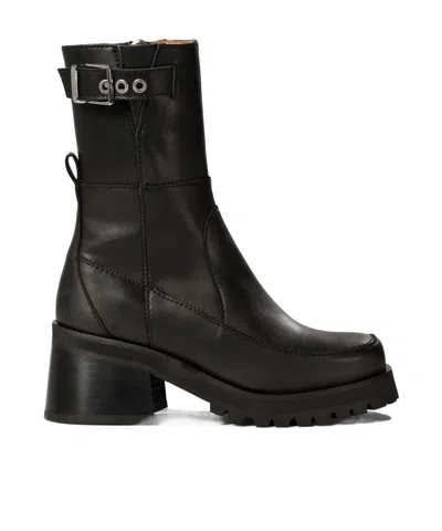 GANNI GANNI ECO LEATHER ANKLE BOOTS WITH HEELS
