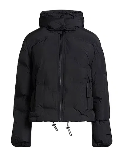 Ganni Thick Warm Down Coat In Black