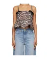Ganni Thin Shoulder Strap Vest In Blue