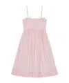 Ganni Strappy Midi Poplin Dress In Pink