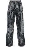 Ganni Tie-dye Jeans In Black