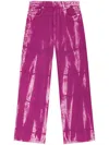 Ganni Overdyed Purple Heavy Denim Marri Jeans In Pink