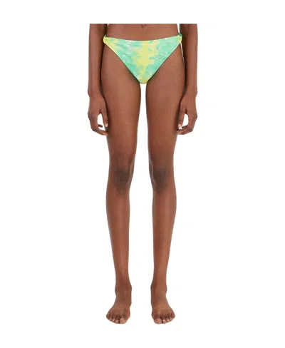Ganni Tie Dye-print Bikini Bottoms In Brown