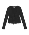 Ganni Beaded Alpaca And Wool-blend Cardigan In Black