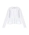 Ganni Tie-fastening Organic Cotton Blouse In White