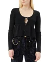 Ganni Beaded Alpaca And Wool-blend Cardigan In Black