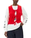 Ganni Red Tie String Vest In Racing Red