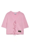 Ganni Tie Front Wool Blend Cardigan