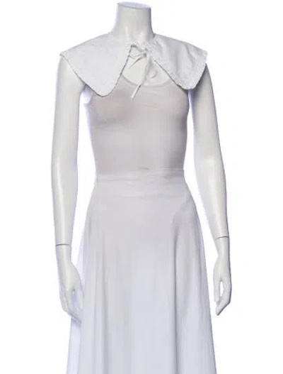 Pre-owned Ganni Tie Neck Sleeveless Top W/ Tags In Green