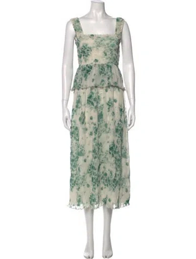 Pre-owned Ganni Tie-dye Print Midi Length Dress In Multi
