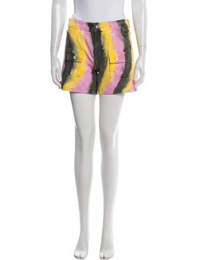 Pre-owned Ganni Tie-dye Print Mini Shorts