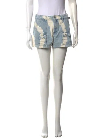 Pre-owned Ganni Tie-dye Print Mini Shorts In Blue