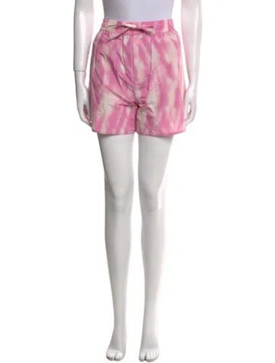 Pre-owned Ganni Tie-dye Print Mini Shorts In Pink