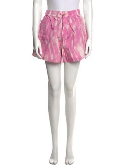 Pre-owned Ganni Tie-dye Print Mini Shorts In Pink