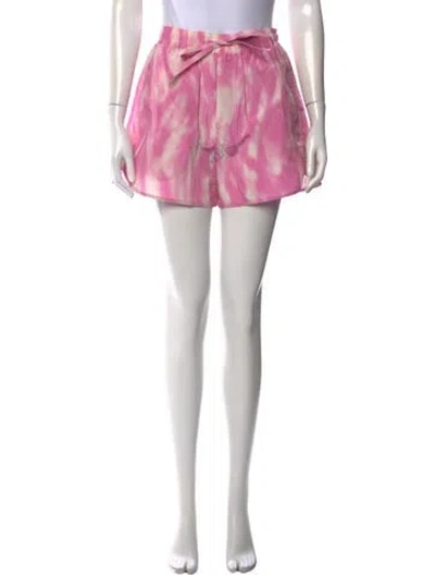 Pre-owned Ganni Tie-dye Print Mini Shorts In Pink